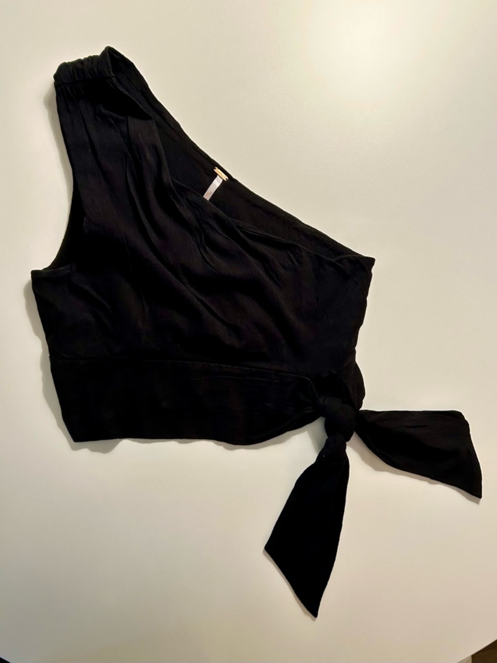 Free People One Shoulder Crop Side Tie Top